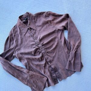 Anne Carson Chocolate Brown Blouse